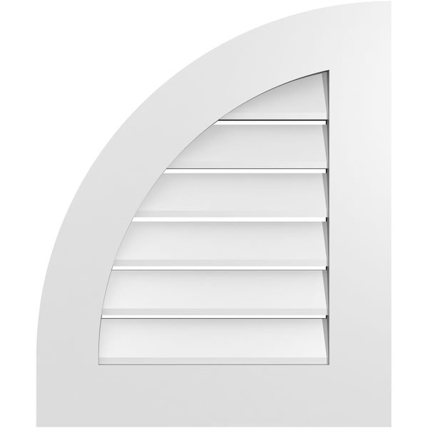 Ekena Millwork Quarter Round Top Left Surface Mount PVC Gable Vent w/ 3-1/2"W x 1"P Standard Frame, 20"W x 24"H GVPQL20X2401SF - main